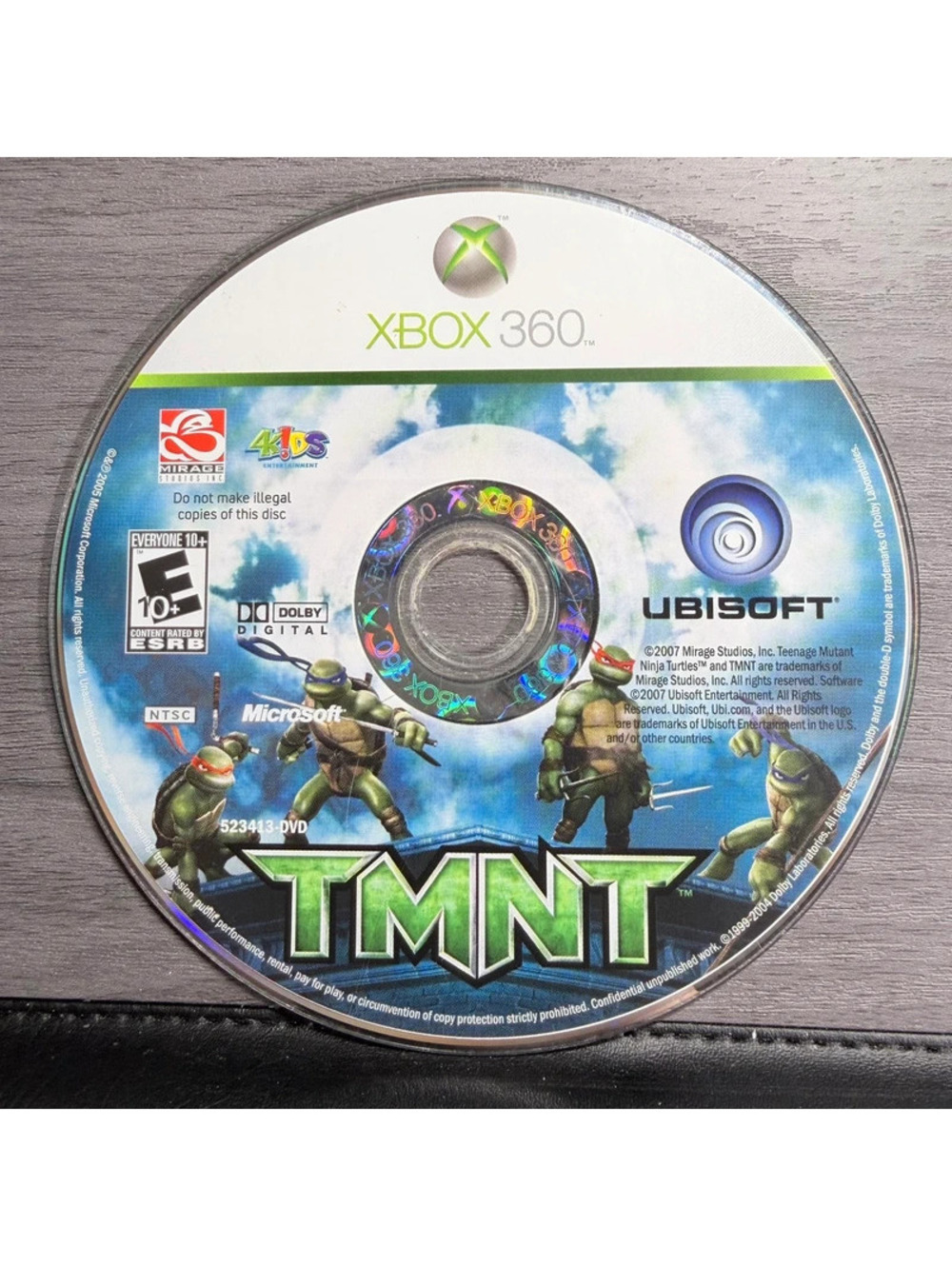 Tested TMNT Teenage Mutant Ninja Turtles Xbox 360 Game Disc Only Ubisoft 2007